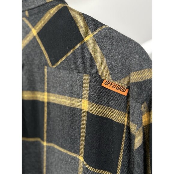 Off The Grid Destroyer Flannel Shirt Men’s XL Castlerock Grey Yellow Long Sleeve - Picture 7 of 16